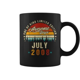 Vintage 14Th Birthday Awesome Since July 2008 Epic Legend Coffee Mug - Seseable