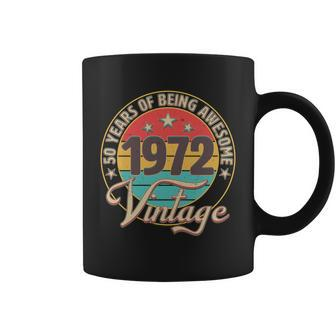 Vintage 1972 Birthday 50 Years Of Being Awesome Emblem Coffee Mug - Monsterry DE