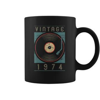 Vintage 1974 Vinyl Retro Turntable Birthday Dj Gift For Him Coffee Mug | Mazezy