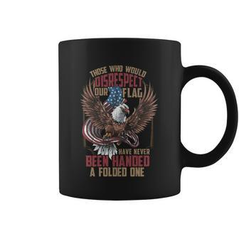 Vintage 4Th July Usa American Veteran Disrespect Our Flag Gift Graphic Design Printed Casual Daily Basic Coffee Mug