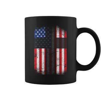 Vintage American Cross Flag Tshirt Coffee Mug - Monsterry
