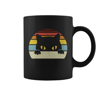 Vintage Black Cat Lover Retro Style Cats Gift 2 Coffee Mug