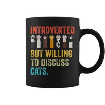 Vintage Cat Meow Introverted But Willing To Discuss Cats Coffee Mug - Thegiftio UK