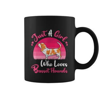Vintage Dog Lover Just A Girl Who Loves Basset Hounds Coffee Mug - Thegiftio UK