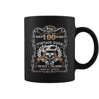 Vintage Dude Aged 100 Years Man Myth Legend 100Th Birthday Graphic Design Printed Casual Daily Basic Coffee Mug - Thegiftio UK
