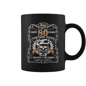 Vintage Dude Aged 80 Years Man Myth Legend 80Th Birthday Tshirt Coffee Mug - Monsterry AU