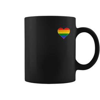 Vintage Gay Pride Pocket Rainbow Heart Tshirt Coffee Mug - Monsterry UK