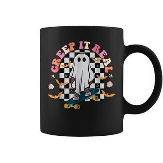 Vintage Ghost Halloween Party Retro Halloween Creep It Real Coffee Mug - Thegiftio UK