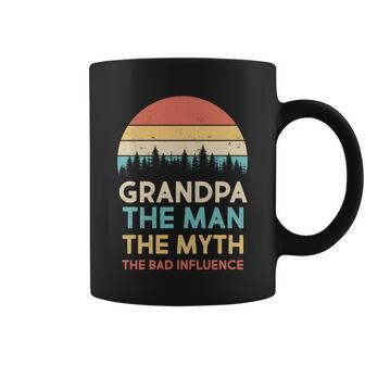 Vintage Grandpa Man Myth The Bad Influence Coffee Mug - Monsterry