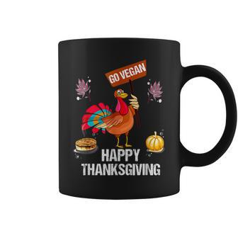 Vintage Happy Thanksgiving Family Vegan Vegetarian Fruits Coffee Mug - Thegiftio UK