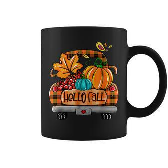 Vintage Hello Fall Pumpkin Truck Fall Truck Fall Vibes Coffee Mug - Thegiftio UK