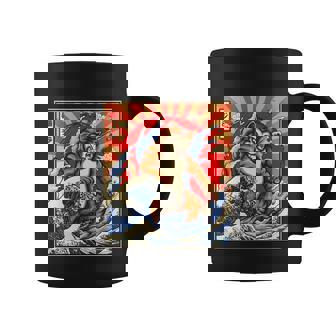 Vintage Japanese Catzilla Poster Graphic Design Printed Casual Daily Basic Coffee Mug - Thegiftio