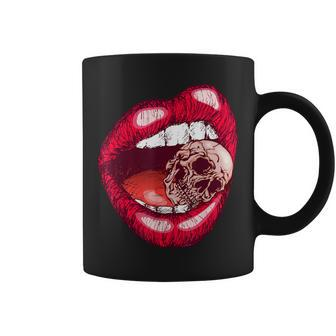 Vintage Lips Th Skeleton Scull Halloween Party Costume Coffee Mug - Seseable