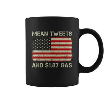 Vintage Old American Flag Mean Tweets And 187 Gas Coffee Mug - Monsterry DE