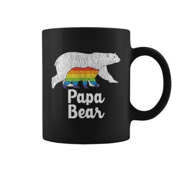 Vintage Papa Bear Proud Dad Father Son Daughter Lgbt Pride Gift Coffee Mug - Thegiftio UK
