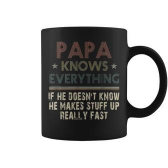 Vintage Papa Know Everything Gift For Fathers Day Coffee Mug - Thegiftio UK