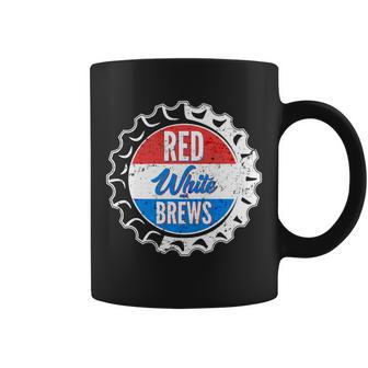 Vintage Red White And Brews Graphic Design Printed Casual Daily Basic Coffee Mug - Thegiftio UK