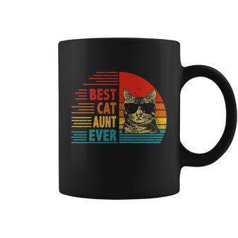 Vintage Retro Best Cat Aunt Ever Funny Cat Lover Mothers Day Coffee Mug - Monsterry UK