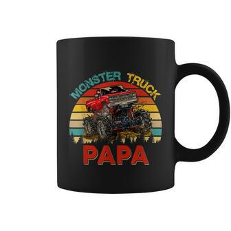 Vintage Retro Monster Truck Papa Driver Lover Fathers Day Coffee Mug - Monsterry DE