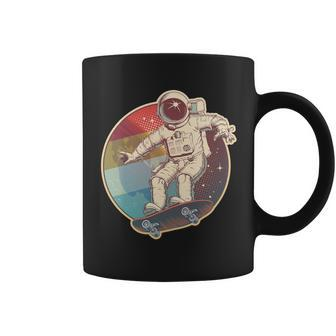 Vintage Retro Skateboarding Astronaut Coffee Mug - Monsterry