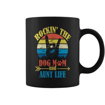 Vintage Rockin The Dog Mom And Aunt Life Coffee Mug - Monsterry