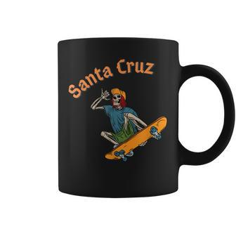 Vintage Santa Cruz California Epic Skeleton Skateboarder Coffee Mug - Thegiftio UK
