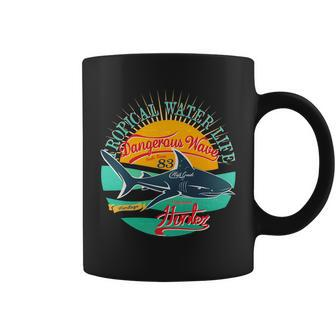Vintage Tropical Water Life Dangerous Wave Hunter Shark Coffee Mug - Monsterry CA