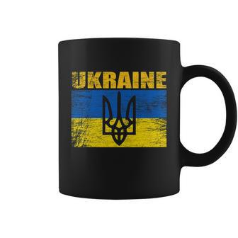 Vintage Ukraine Ukrainian Flag Ukrainians Patriot Stand With Ukraine Coffee Mug - Monsterry