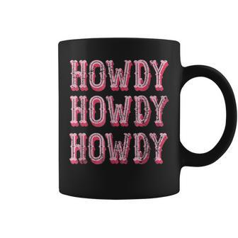 Vintage White Howdy Rodeo Western Country Southern Cowgirl V3 Coffee Mug - Seseable