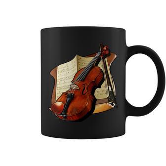 Violin And Sheet Music Coffee Mug - Monsterry