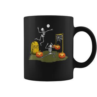 Volleyball Halloween Volleyween Skeleton Costume Funny Coffee Mug - Thegiftio UK