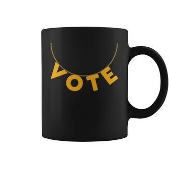 Vote Gold Chain Necklace 2020 Election Graphic Design Printed Casual Daily Basic Coffee Mug