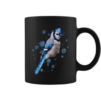Watercolor Blue Jay Bird Artistic Animal Artsy Painting Coffee Mug - Monsterry AU