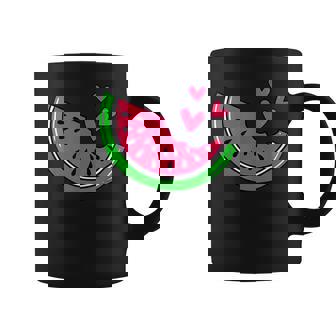 Watermelon Slice Melon Hearts Lovers Eating Fruit Summer Coffee Mug - Thegiftio UK