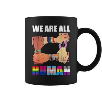 We Are All Human Pride Ally Rainbow Lgbt Flag Gay Les Pride Coffee Mug - Thegiftio UK