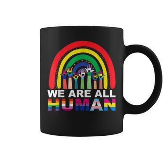 We Are All Human Pride Ally Rainbow Lgbt Flag Gay Pride Coffee Mug - Thegiftio UK