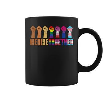 We Rise Together Black Lgbt Raised Fist Pride Equality Coffee Mug - Thegiftio UK