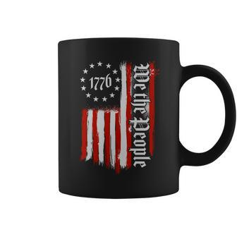 We The People 1776 Distressed Usa American Flag Tshirt Coffee Mug - Monsterry CA