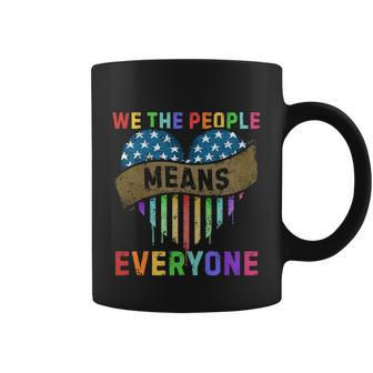 We The People Means Everyone Vintage Lgbt Gay Pride Flag Coffee Mug - Thegiftio UK