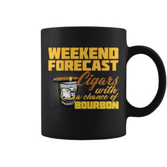 Weekend Forcast Cigars And Bourbon Tshirt Coffee Mug - Monsterry UK
