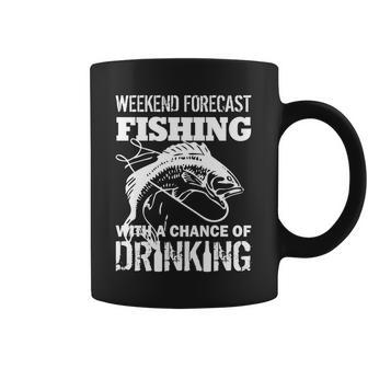 Weekend Forecast Fishing With A Chance Of Drinking Tshirt Coffee Mug - Monsterry UK