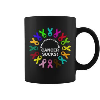 Whatever Color Cancer Sucks Tshirt Coffee Mug - Monsterry