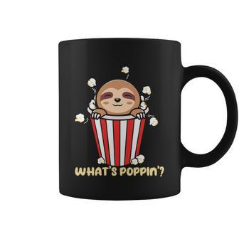 Whats Poppin Sloth Popcorn Funny Graphic Plus Size Premium Shirt For Boy Girl Coffee Mug - Thegiftio UK