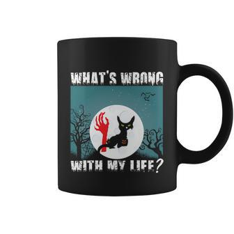 Whats Wrong With My Life Cat Halloween Quote Coffee Mug - Monsterry UK
