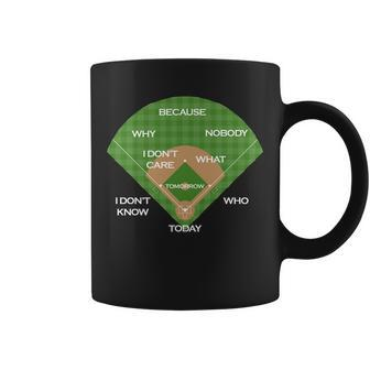 Whos On First Baseball Diamond Fielding Card Tshirt Coffee Mug - Monsterry AU