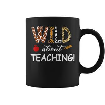 Wild About Teaching Zebra Leopard Print School Teacher Coffee Mug - Thegiftio UK
