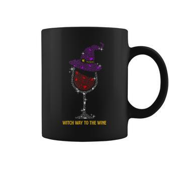 Witch Way To The Wine Booze Wine Glass Halloween Party Coffee Mug - Seseable
