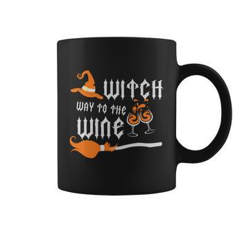Witch Way To The Wine Halloween Quote V2 Coffee Mug - Monsterry AU