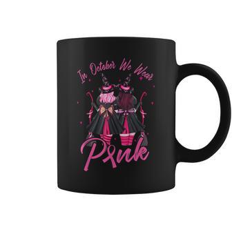 Witches In October We Wear Pink Autumn Fall Breast Cancer Coffee Mug - Thegiftio UK