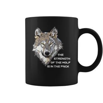 Wolf Face - The Strength Of The Wolf Is In The Pack Coffee Mug - Thegiftio UK